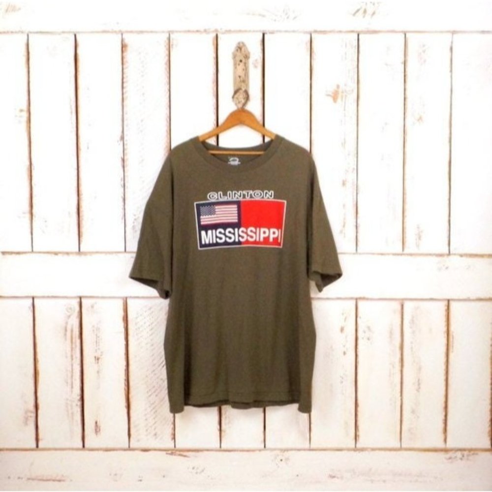 Army green Clinton Mississippi cotton tshirt